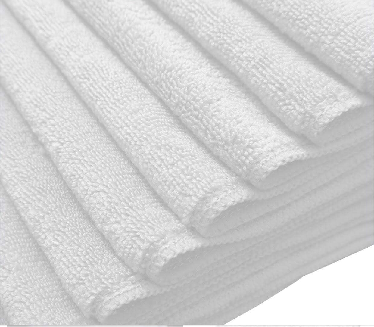 Microfiber Polish Cloth, White, 12 Pack | Size 16" x 16" Inches | Absorbent, Detailing, Automotive Detail, Windshield Clothes - Ultra Premium Plush Commercial Streak