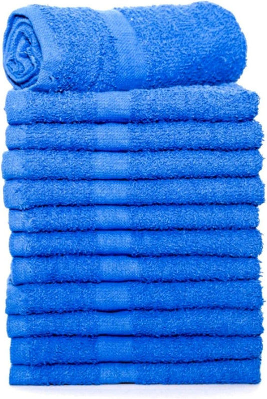 American Towels & Linens Hand Bath Towels, 100% Cotton - Multipurpose - Commercial Grade | Purple - Cleaning, Bathroom, Kitchen, Spa, Gym, Salon, Restaurants (12 Pack, 16 x 27 inches) (Dodger Blue)