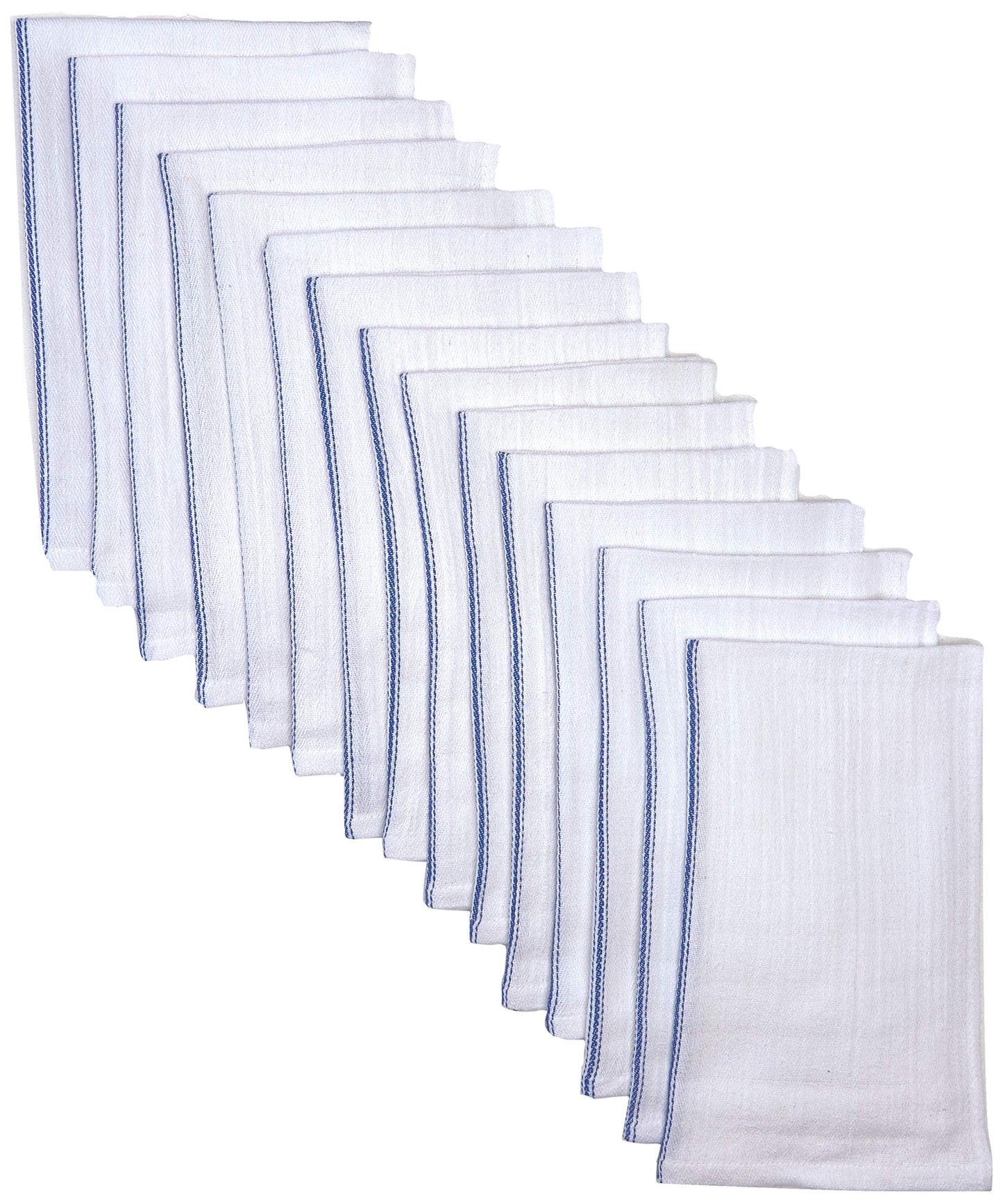 15 Pack Kitchen Towels - Herringbone Weave 100% Cotton Dish Towels - Lightweight and Breathable Tea Towels - Super Absorbent Flour Sack Towels - White Kitchen Towel for Hotels, Homes and Restaurants