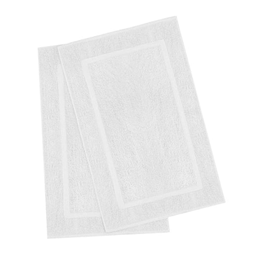 American Towels & Linens Bath Mats for Bathroom - 100% Ring-Spun Cotton White Bath Mat - Super Absorbent, Machine Washable Bath Mats - Professional Grade Shower & Tub Bath Mats (20" X 30")